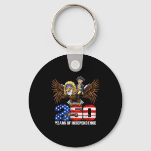 Porte-clés Drapeau américain de l'aigle vintage du 4 juillet 