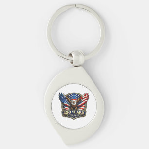 Porte-clés Drapeau américain de l'aigle vintage du 4 juillet