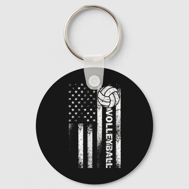 Porte-clés Drapeau américain de volleyball Fun États-Unis Pat (Recto)