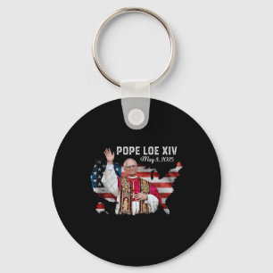 Porte-clés Drapeau américain du pape Leo Xiv 8 mai 2025
