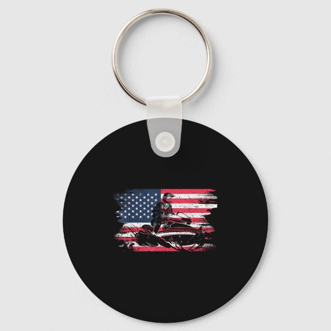 Porte-clés Drapeau Américain Jet Ski Pour Femmes Enfants Homm (Recto)
