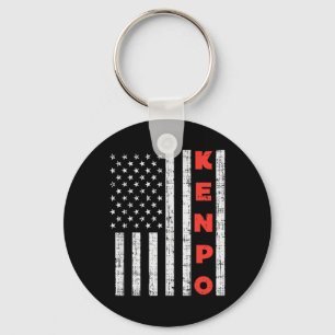 Porte-clés Drapeau américain Kenpo Vintage patriotique Kempo