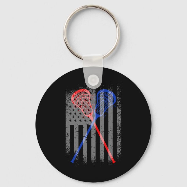 Porte-clés Drapeau américain Lacrosse 1 (Recto)
