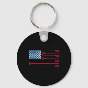 Porte-clés Drapeau Américain Lacrosse Lacrosse Cool Famille P