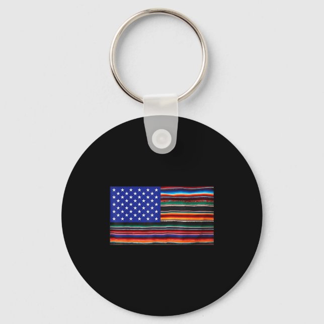 Porte-clés Drapeau américain mexicain serape cinco de mayo po (Recto)
