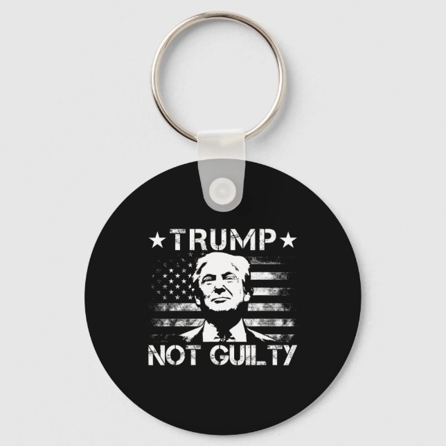 Porte-clés Drapeau américain partisan de Trump non coupable (Recto)