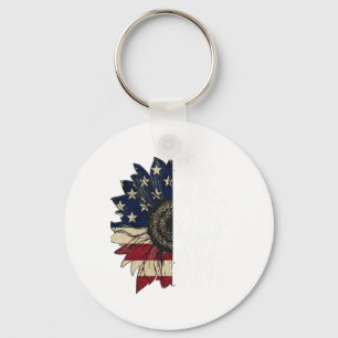 Porte-clés Drapeau Américain Patriote Maison De La Liberté Gr