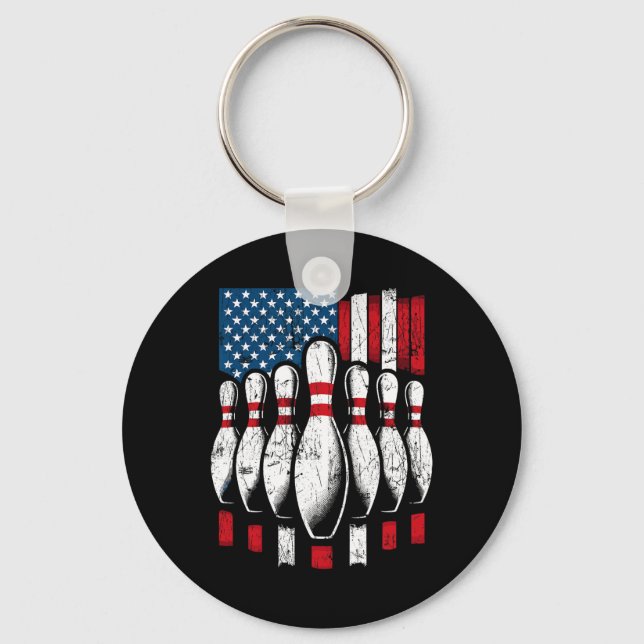 Porte-clés Drapeau américain Patriotic Bowling (Recto)