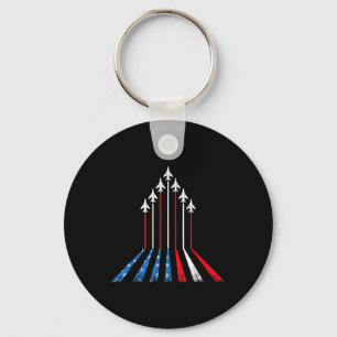 Porte-clés Drapeau Américain Patriotique 4 Juillet Rouge Blan