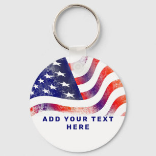 Porte-clés Drapeau américain patriotique personnalisé