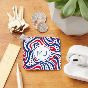 Porte-clés Drapeau américain patriotique personnalisé