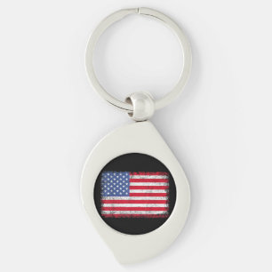 Porte-clés Drapeau Américain Patriotique Pour Hommes Femmes E