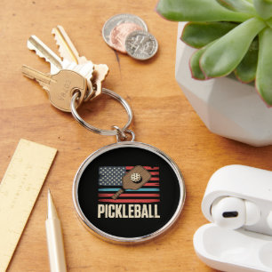 Porte-clés Drapeau américain Pickleball