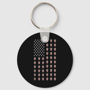 Porte-clés Drapeau Américain Popcorn Nourriture Usa Patriotis