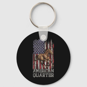 Porte-clés Drapeau américain Quartier américain Cheval Lover1