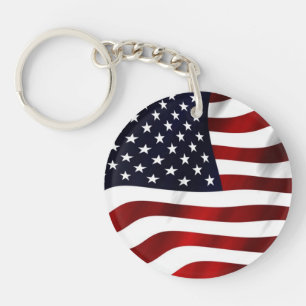 Porte-clés Drapeau américain qui flotte