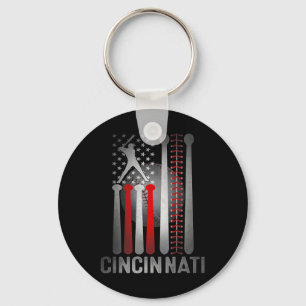 Porte-clés Drapeau américain rétro Cincinnati en détresse Bas