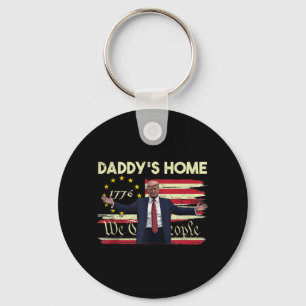 Porte-clés Drapeau américain Trump Daddys Accueil Nous Le Peu