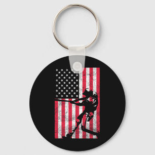 Porte-clés Drapeau américain Usa Baseball Rouge Blanc Bleu 4 
