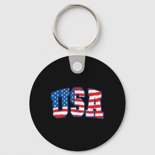 Porte-clés Drapeau américain Usa Patriotique 4 juillet Amériq