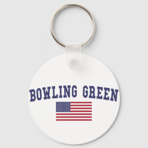 Porte-clés Drapeau américain vert Bowling