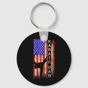 Porte-clés Drapeau américain vintage Karaté Papa Karateka Sil