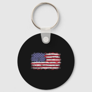 Porte-clés Drapeau Américain Vintage Pour La Fête De L'Indépe