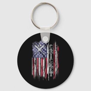 Porte-clés Drapeau américain vintage Usa silhouette de joueur