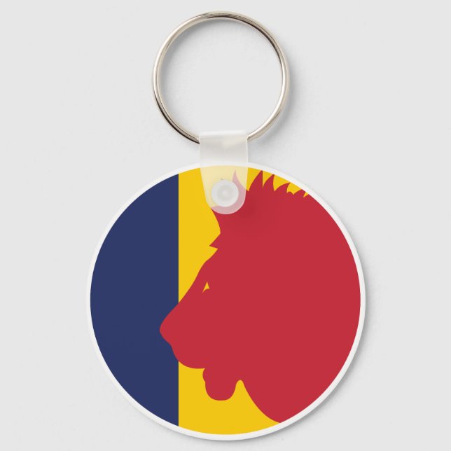 Porte-clés Drapeau animal national tchadien Lion (Recto)