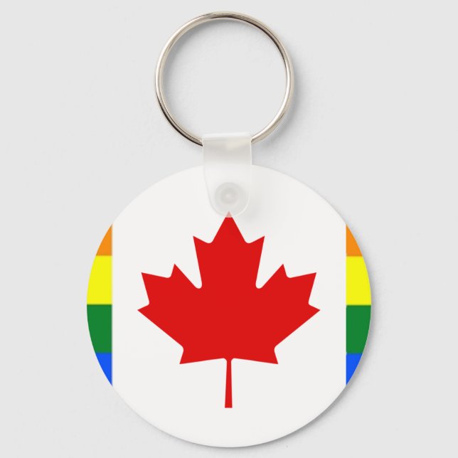 Porte-clés drapeau arc-en-ciel du Canada (Recto)