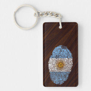Porte-clés Drapeau argentin d'empreinte digitale de contact