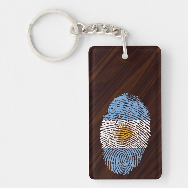 Porte-clés Drapeau argentin d'empreinte digitale de contact (Devant)