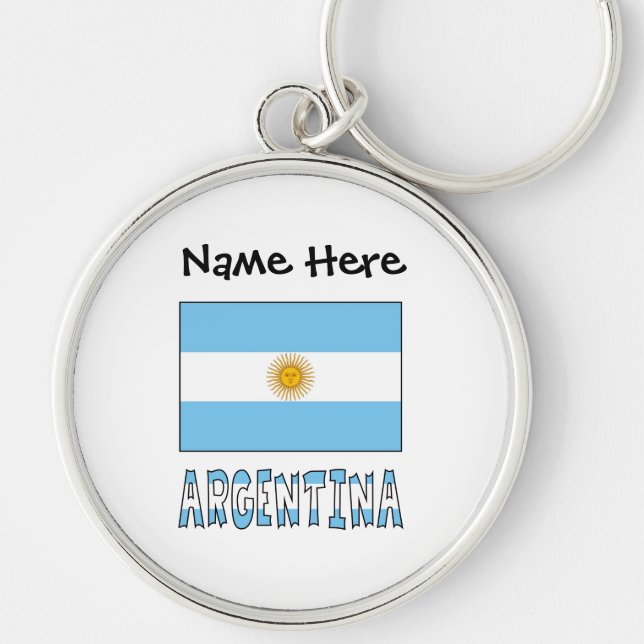 Porte-clés Drapeau Argentin Personnalisé Argentine (Devant)