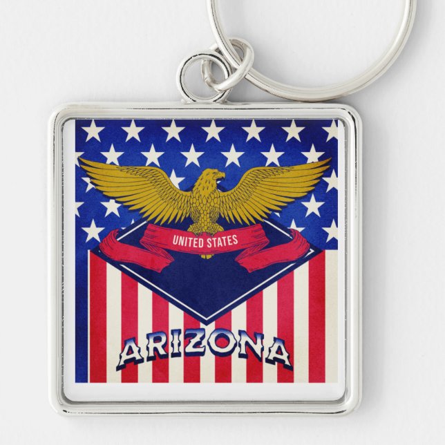 Porte-clés Drapeau Arizona USA (Devant)