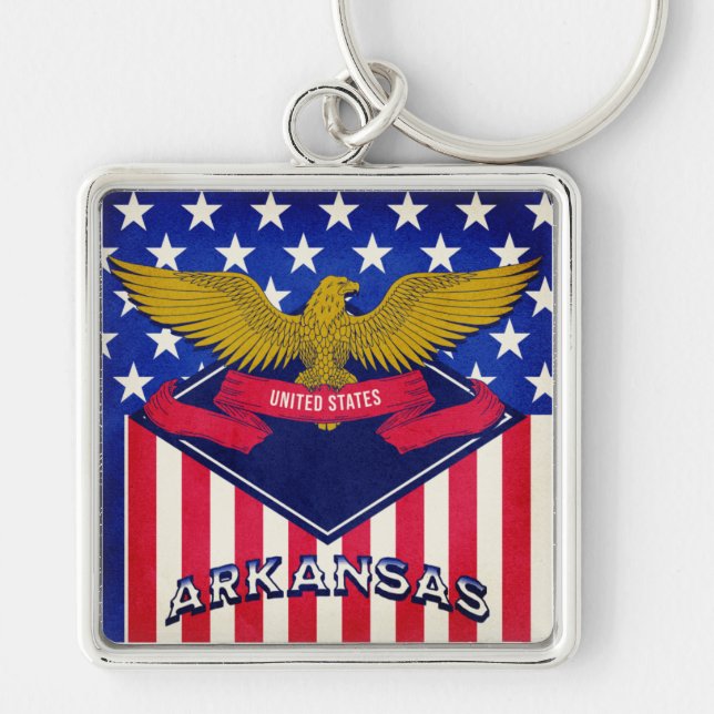 Porte-clés Drapeau Arkansas USA (Devant)