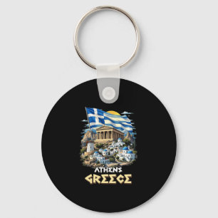 Porte-clés Drapeau Athènes Grèce Athènes Souvenir Voyage Vaca