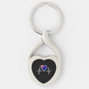 Porte-clés Drapeau Australie Battement de coeur