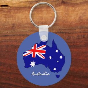 Porte-clés Drapeau australien, carte & patriotes australiens 