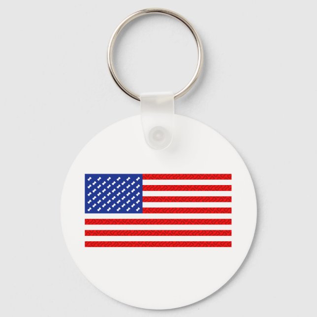 Porte-clés Drapeau avec des os de chien (Recto)