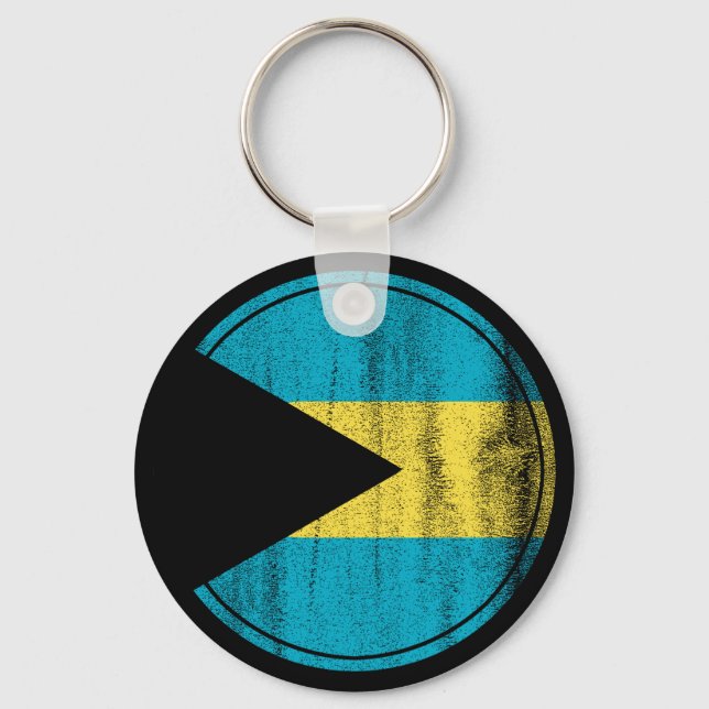 Porte-clés Drapeau bahaméen pour l'indépendance des Bahamas (Recto)