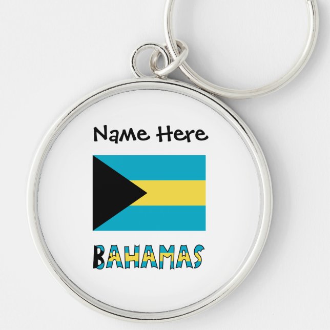 Porte-clés Drapeau bahamien des Bahamas  (Devant)