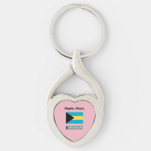 Porte-clés Drapeau bahamien des Bahamas 
