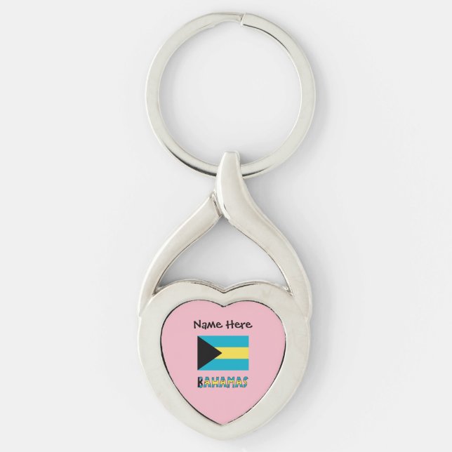 Porte-clés Drapeau bahamien des Bahamas  (Devant)
