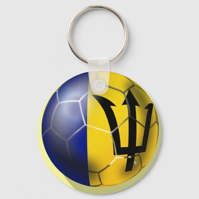 Porte-clés Drapeau bajan de football de Barbade (Recto)