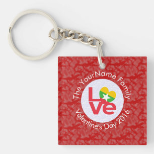 Porte-clés Drapeau Birmanie Myanmar Cœur AMOUR Rouge Personna