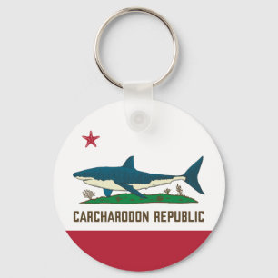 Porte-clés Drapeau blanc Carcharodon République de Californie