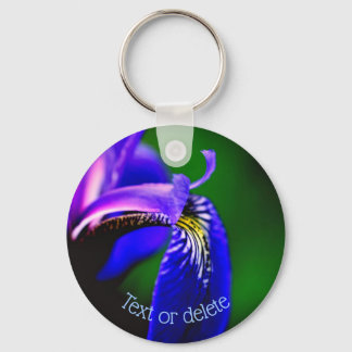 Porte-clés Drapeau bleu Iris Fleur Pétale Personnalisé