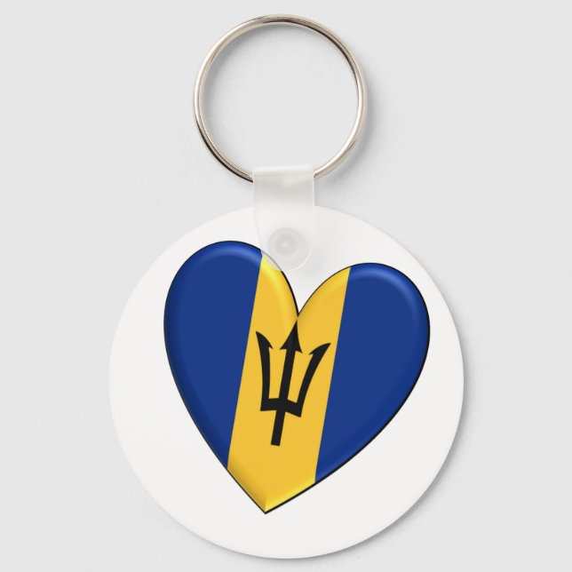 Porte-clés Drapeau cardiaque de la Barbade (Recto)