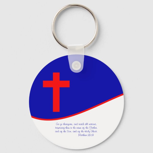 Porte-clés Drapeau chrétien inspiré (Recto)