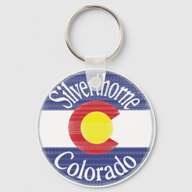 Porte-clés Drapeau circulaire Silverthorne Colorado (Recto)